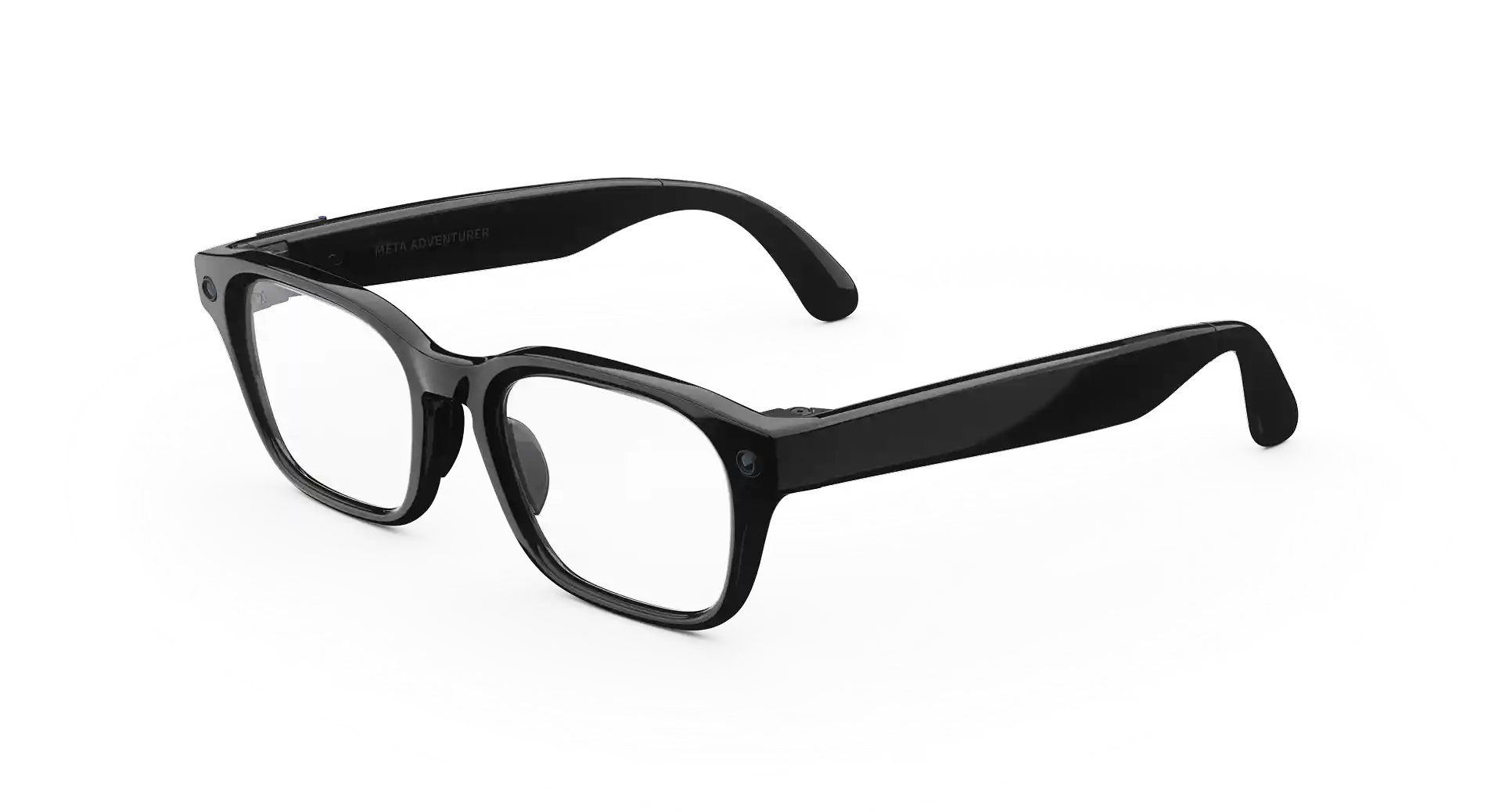 Meta Adventurer AI glasses in Classic Black, shown from a three-quarter angle