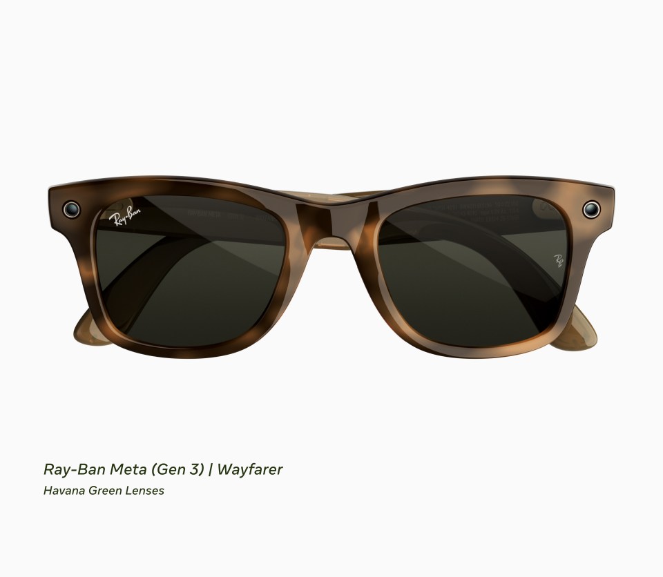 Ray-Ban Meta Gen 3 Wayfarer in Havana with Green lenses