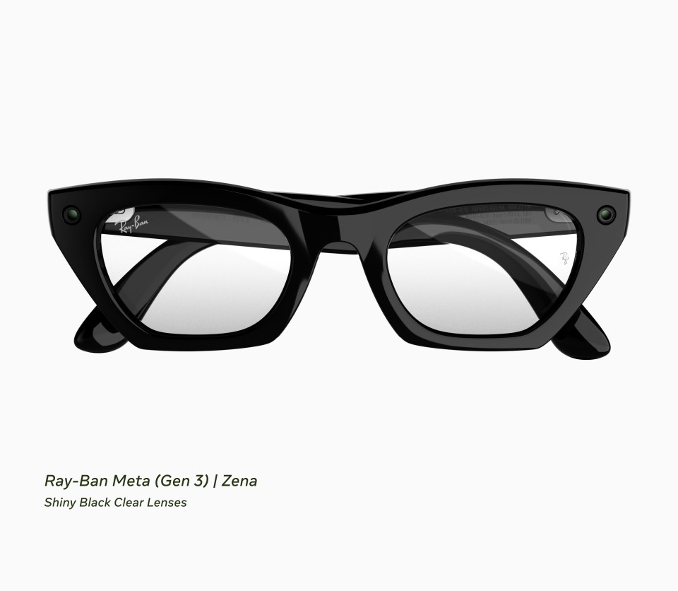 Ray-Ban Meta Gen 3 Zena in Shiny Black with Clear lenses
