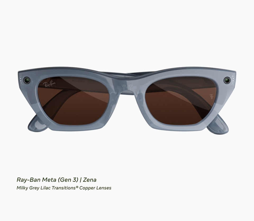 Ray-Ban Meta Gen 3 Zena in Milky Grey Lilac with Copper Transitions lenses